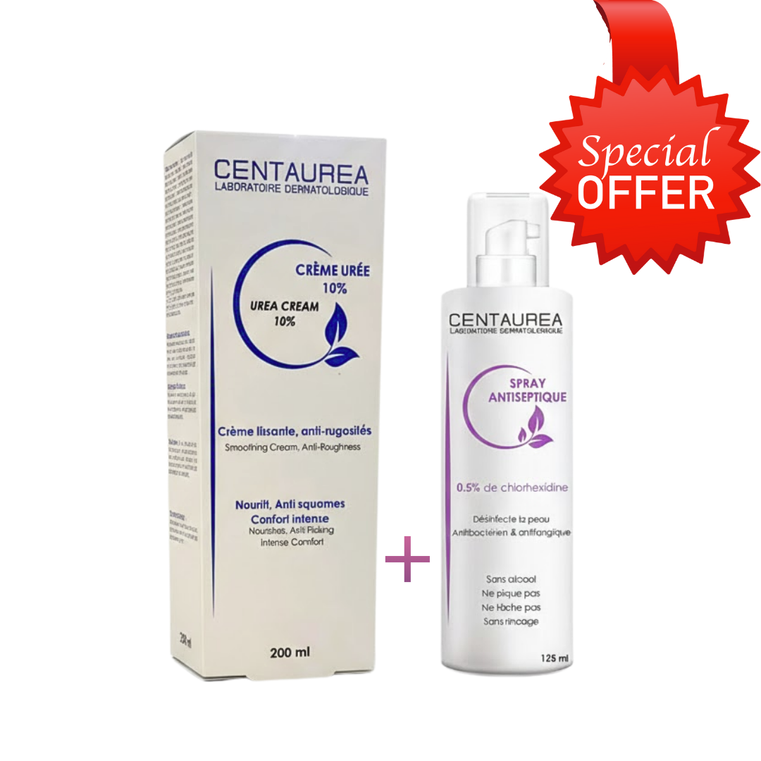 Centaurea Crème Urée 10% 200ml + Spray Antiseptique 125ml Pack