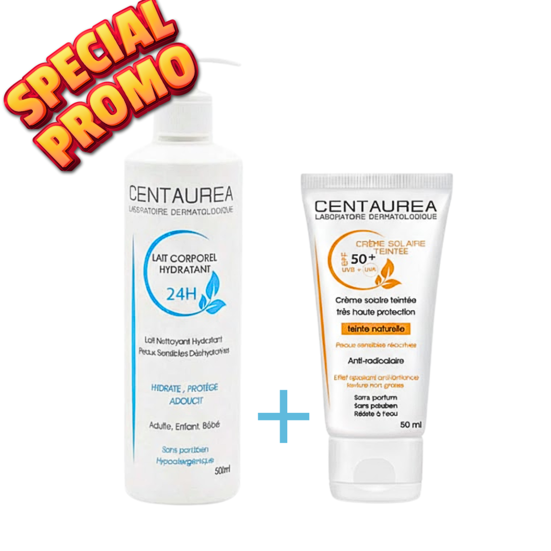 Centaurea Duo Lait Hydra + Écran SPF50+ 500ml + 50ml