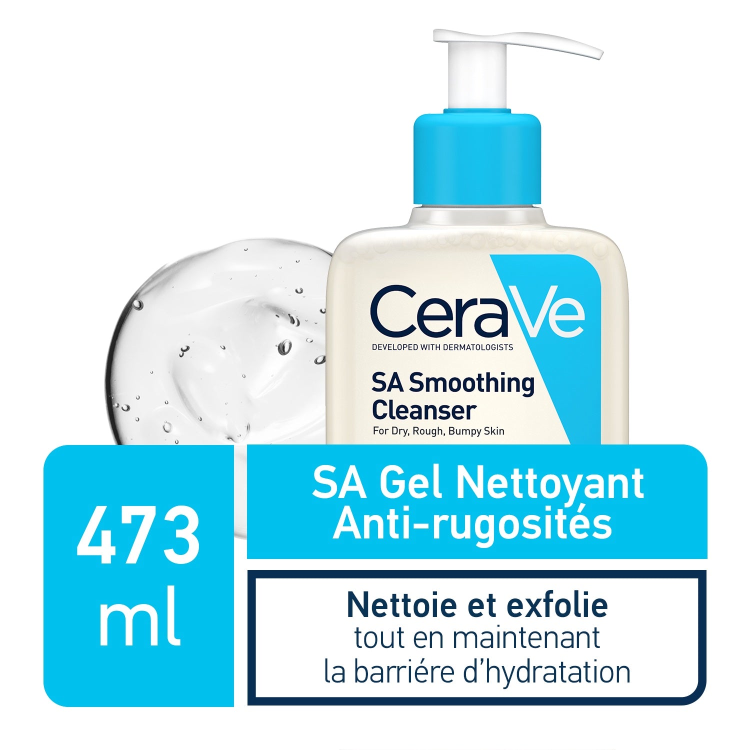 CeraVe SA جل منظف ومقشر للوجه والجسم 473 مل
