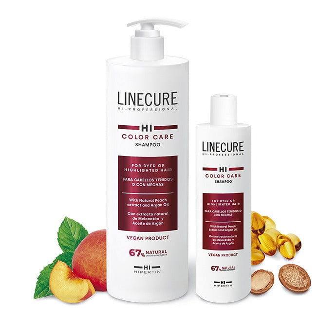 Hipertin Linecure Shampooing Color Care, flacon pompe 1 L à côté du format 300 ml, cheveux colorés