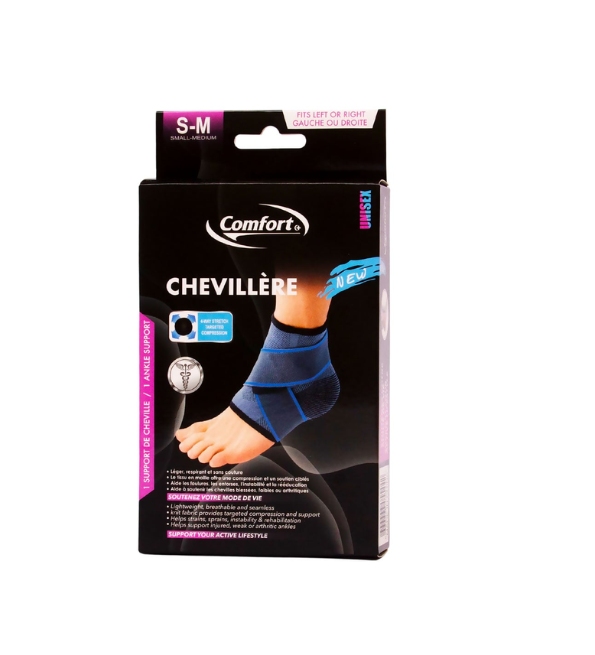 Comfort Chevillère Strapping Noir Taille L-XL