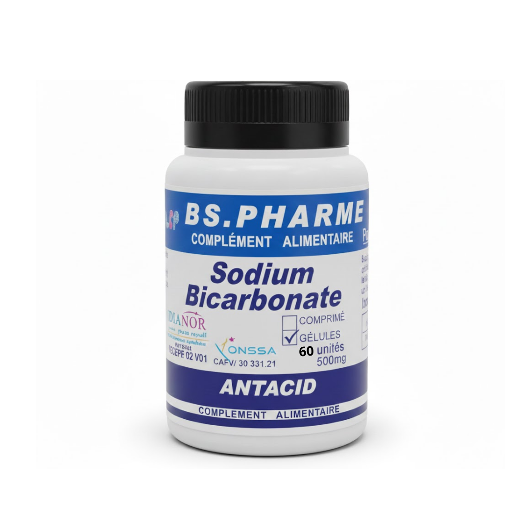 Carbonate Bicarbonate de Sodium 500mg 60 Gélules
