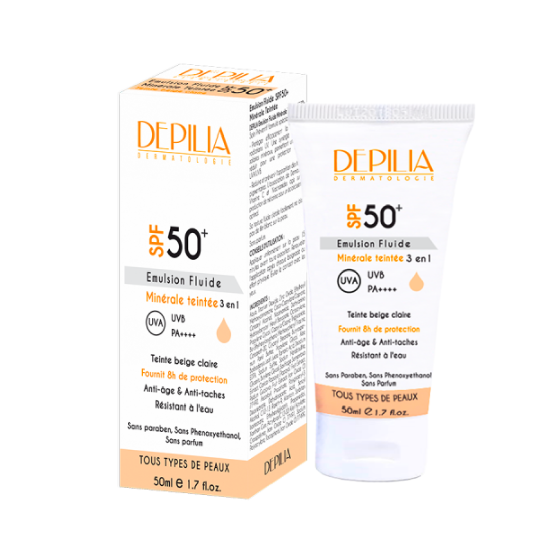 Depilia Écran Minéral Teinté Protection Solaire SPF 50 50ml