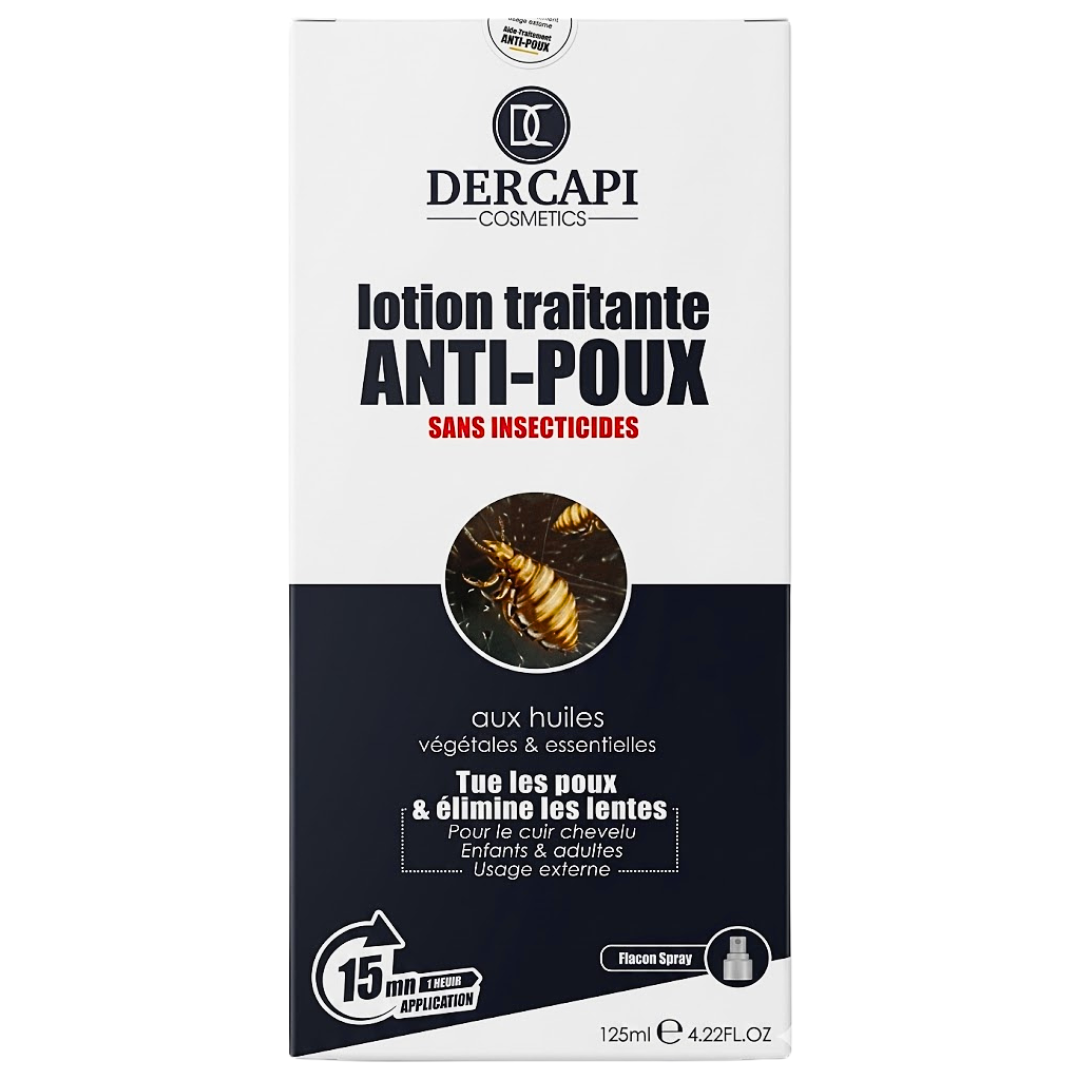 Dercapi Lotion Spray Traitement Anti-Poux et Lentes 125ml