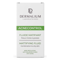 Dermalium Acnecontrol fluide matifiant 50 ml, boîte blanche et verte, soin peaux mixtes à grasses