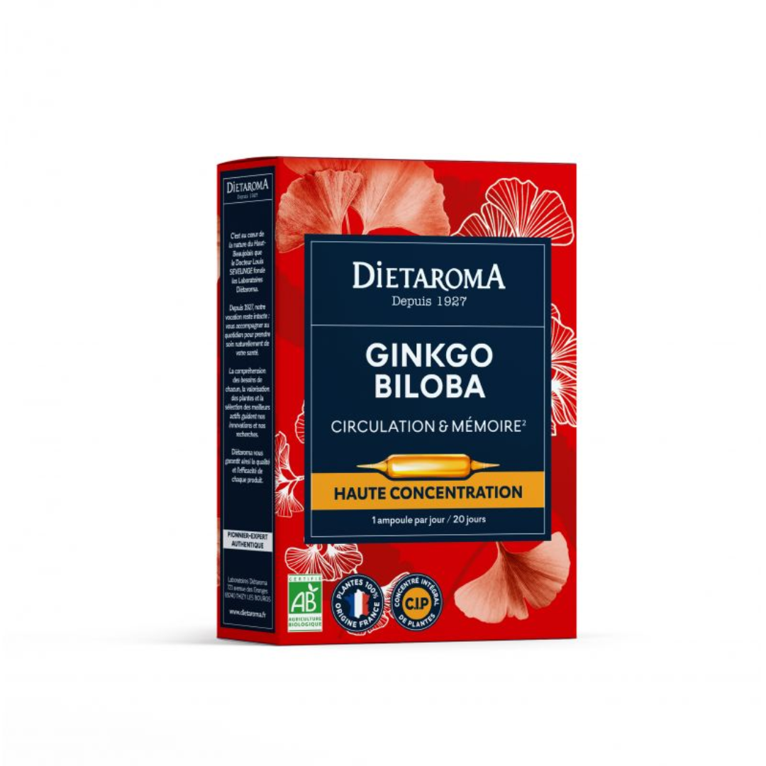 Dietaroma Ginkgo Biloba Bio 20 Ampoules 10ml