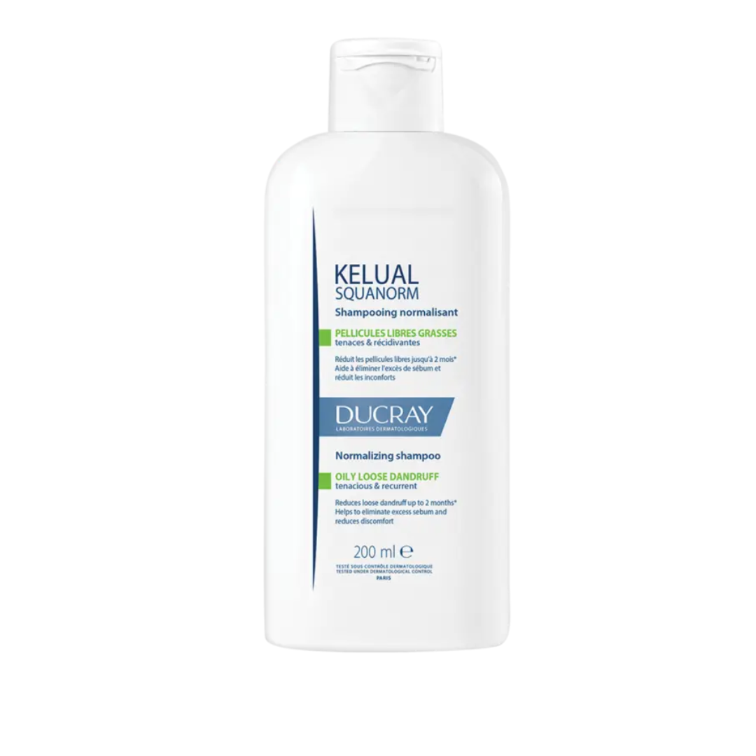 Ducray Kelual Squanorm Shampooing Anti-Pellicules Cuir Chevelu Gras 200ml