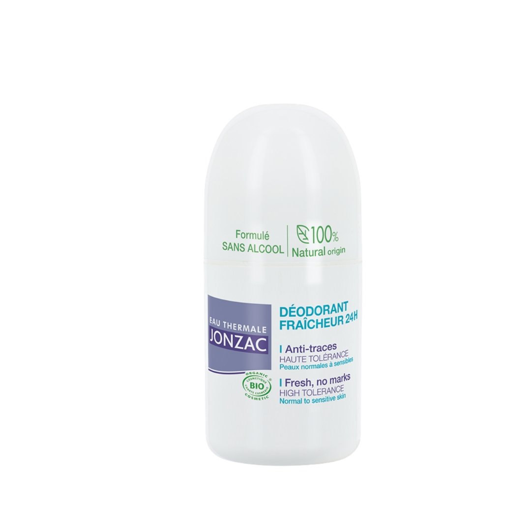 Eau Thermale Jonzac déodorant fraîcheur 24h anti-traces 50 ml, bille, sans sels d'aluminium