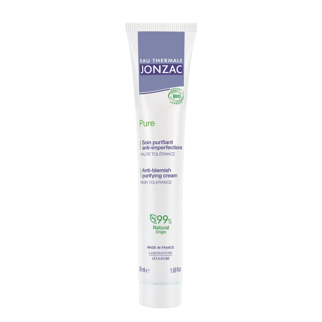 Eau Thermale Jonzac Pure soin purifiant anti-imperfections 50 ml, tube, peaux à boutons
