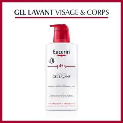 Eucerin جل غسول pH5 للبشرة الجافة والحساسة 400 مل