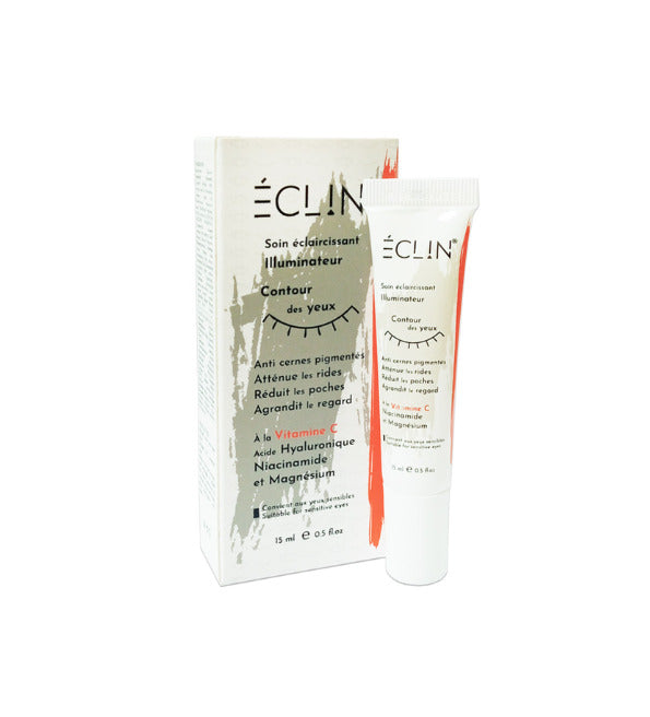 Eclin soin éclaircissant illuminateur contour des yeux 15 ml, tube et étui, vitamine C