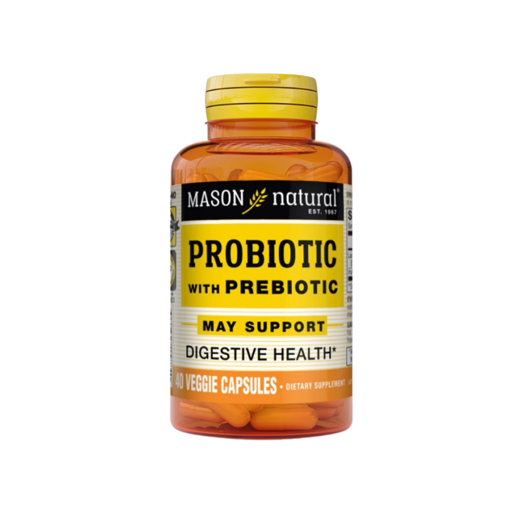 Mason Natural Probiotic 40 Capsules Végétales - Probiotiques Lactospore & Prébiotiques Inuline