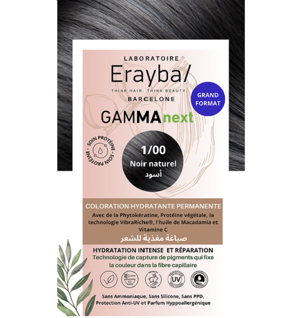 ERAYBA Gamma Next 1/00 Noir Naturel Coloration Permanente Kit Complet