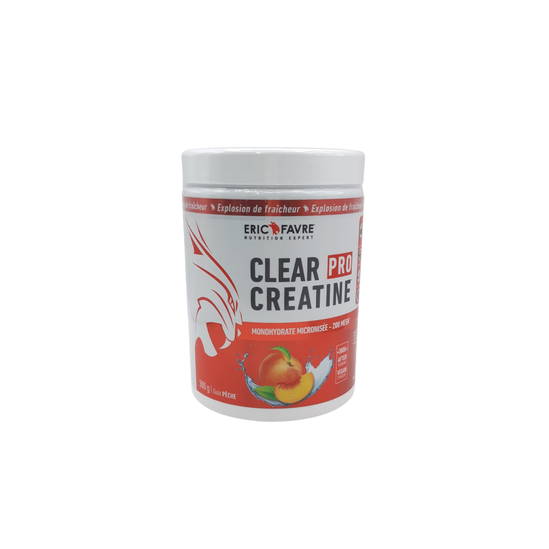 Eric Favre Clear Créatine Pêche 300 g — pot de créatine monohydrate aromatisée
