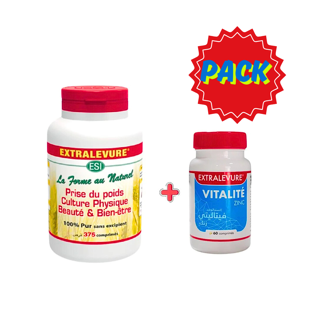 Extralevure Pack Levure de Bière 375 Comprimés + Zinc 60 Comprimés