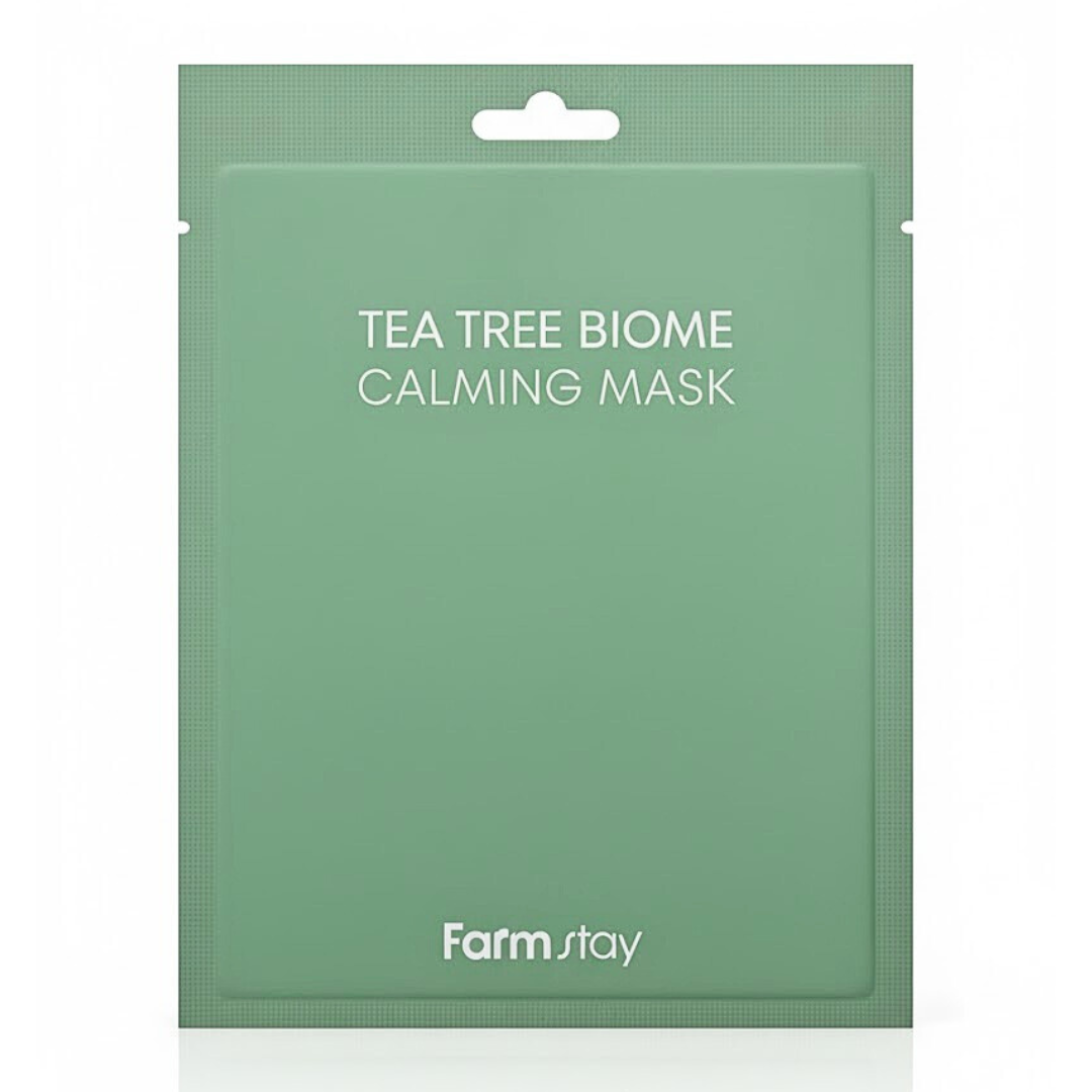 Farmstay Tea Tree Biome Calming Mask قناع ورقي مهدئ ومنقي 25 مل × 10
