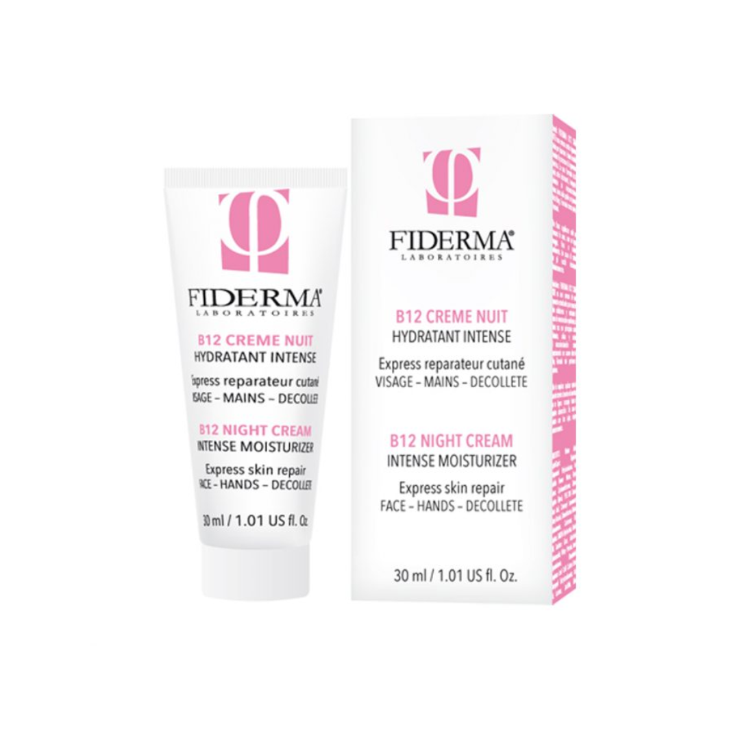 Fiderma B12 Crème Nuit Hydratante Peaux Sensibles 30ml