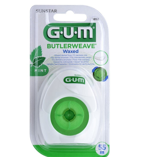 GUM Fil Dentaire ButlerWeave Mentholé Ciré