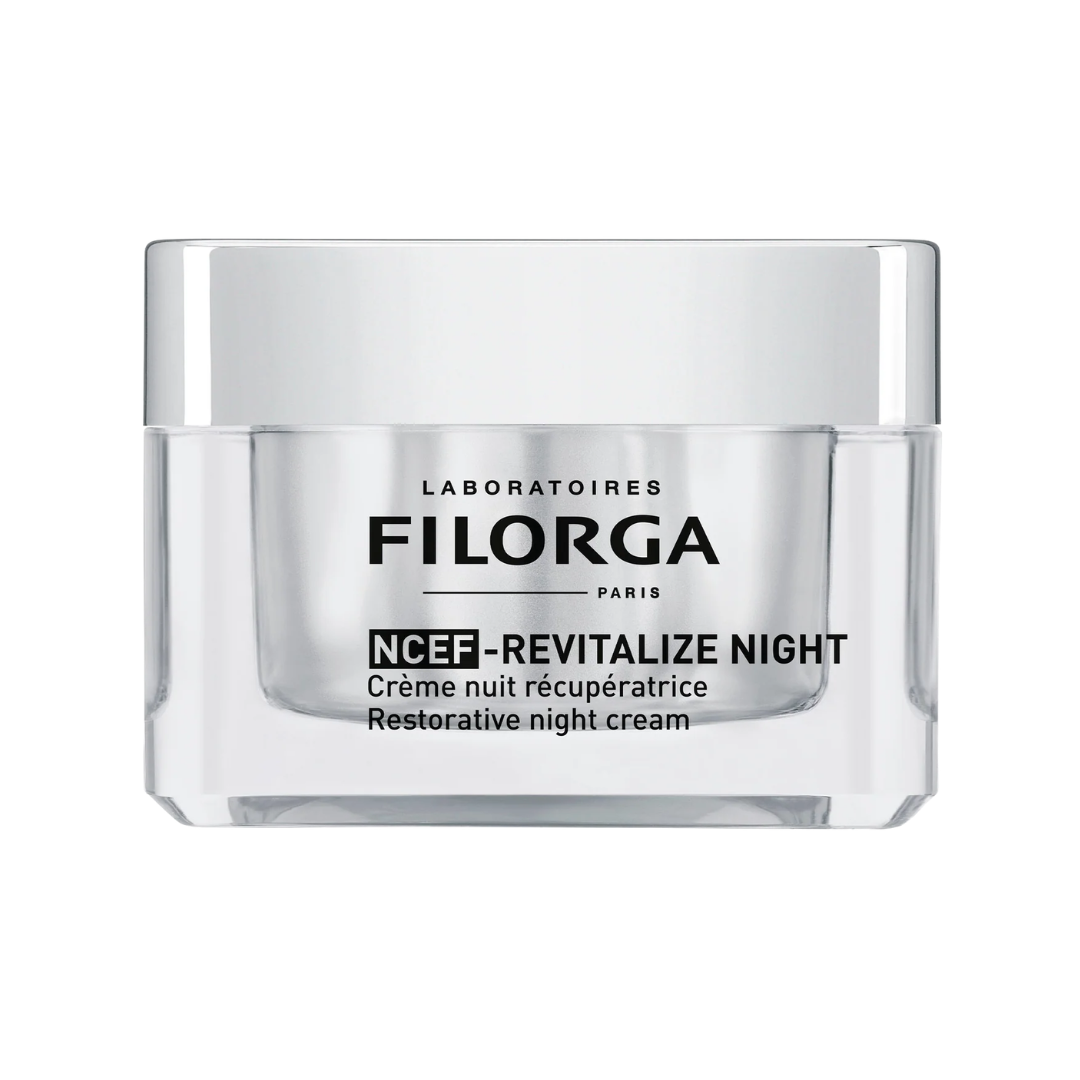 Filorga NCEF-Revitalize Night 50 ml, pot argenté, crème de nuit récupératrice