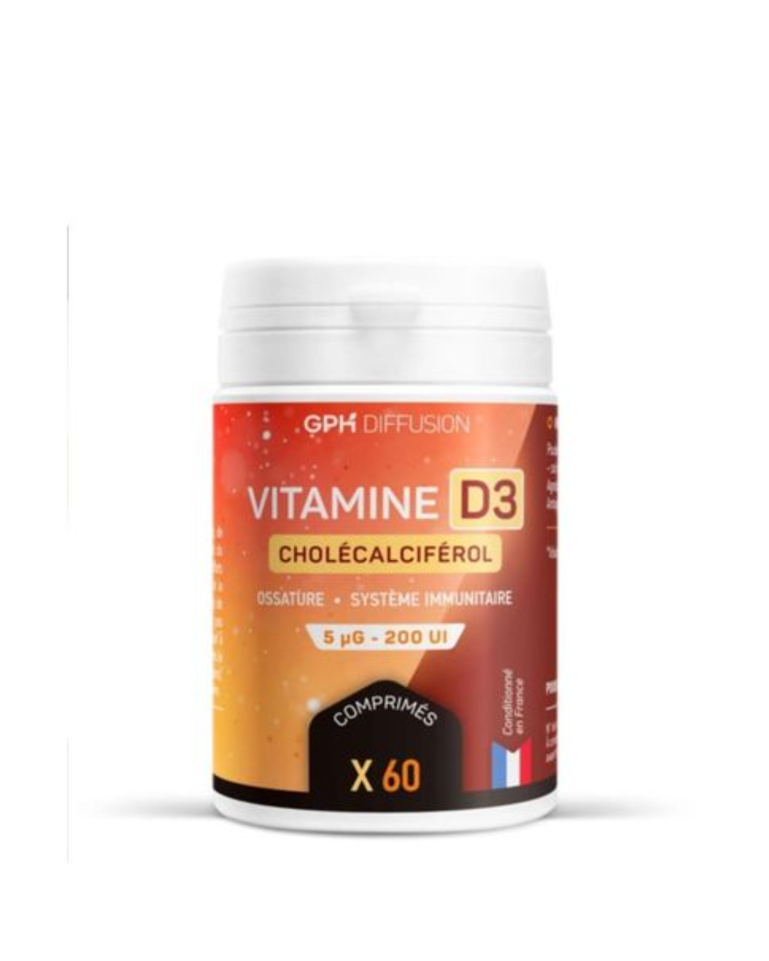 GPH Vitamine D3 60 Comprimés - Ossature & Immunité