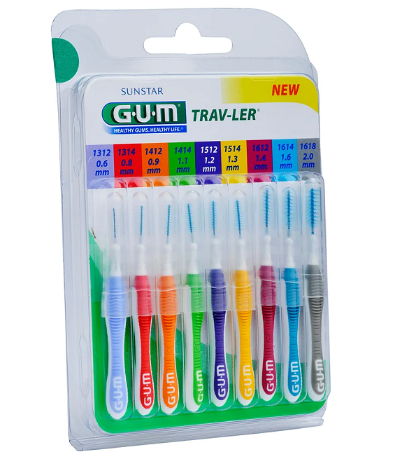 GUM Trav-Ler عبوة متعددة 9 مرجع 1699 فرش أسنان بين الأسنان