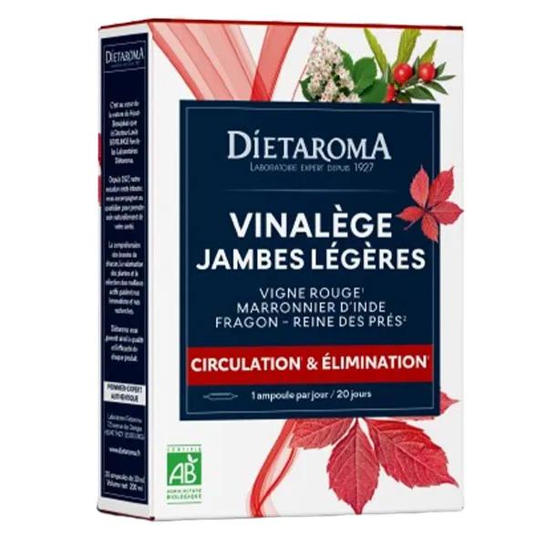 Dietaroma Vinalège Circulation et Élimination Bio 20 ampoules de 10ml — boîte