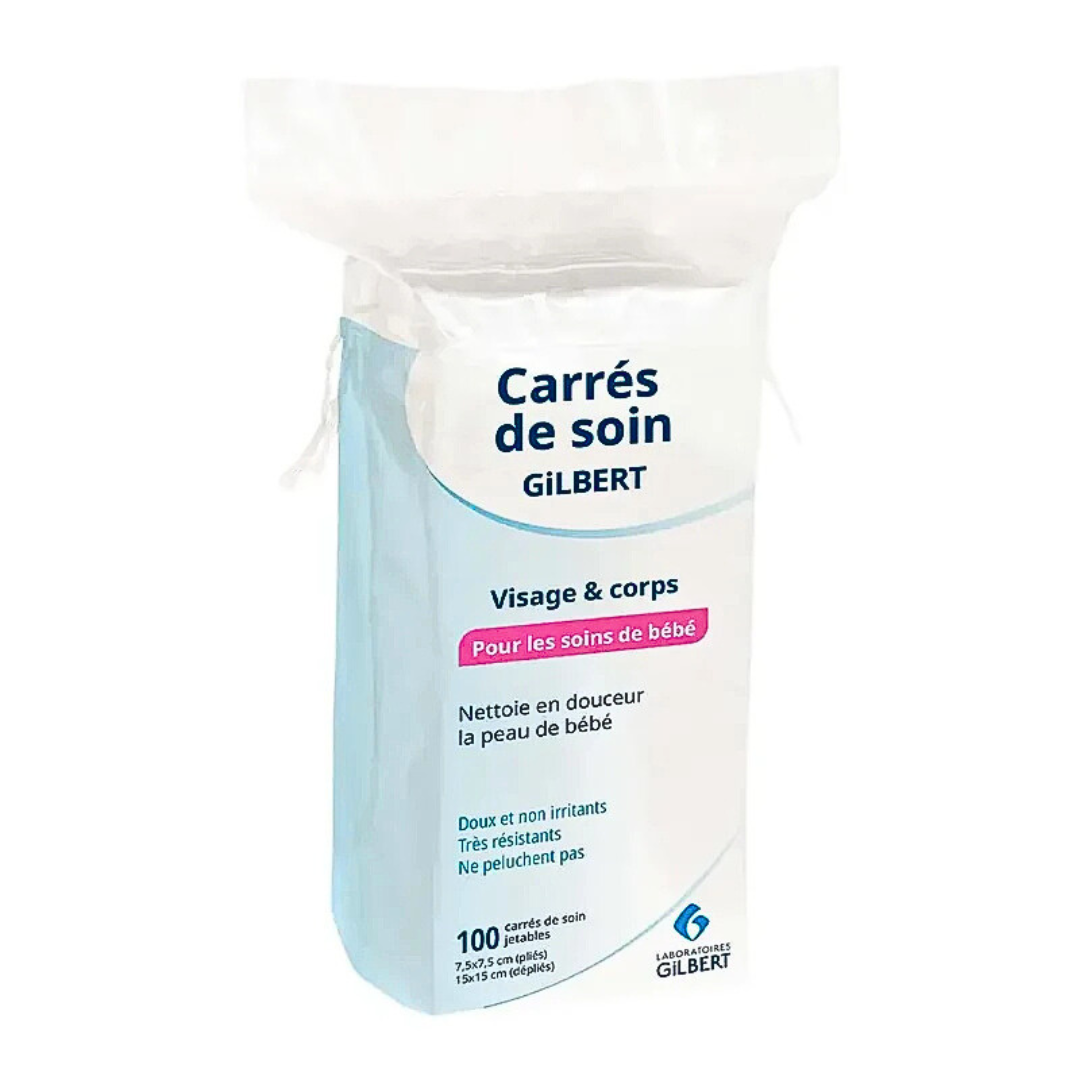 Gilbert Carrés de Soin Visage & Corps 100 pièces