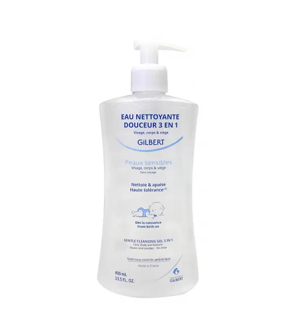 Gilbert Eau Nettoyante Douceur 3en1 Bébé 400ml