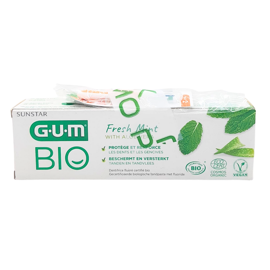 معجون أسنان GUM العضوي + عبوة فرشاة أسنان بين الأسنان