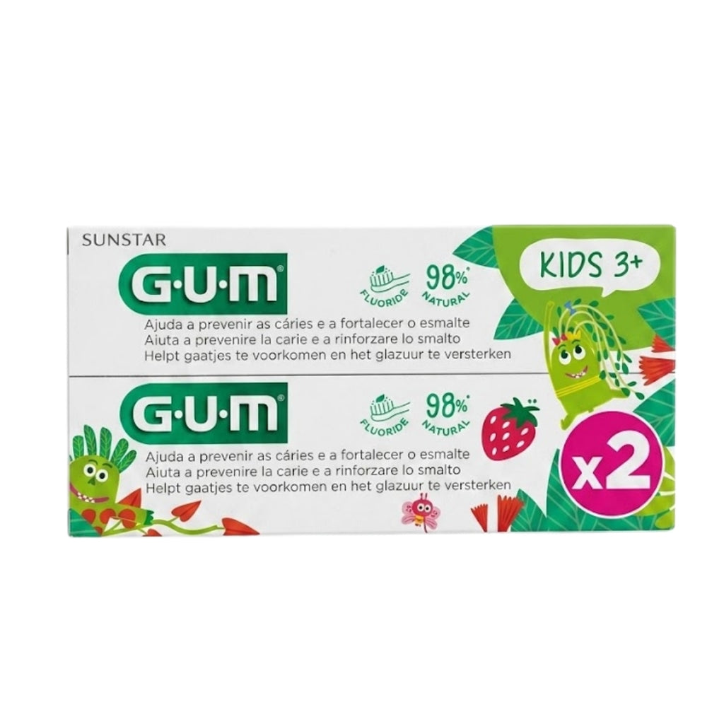 معجون أسنان GUM للأطفال من سنتين إلى 6 سنوات، عبوة من قطعتين