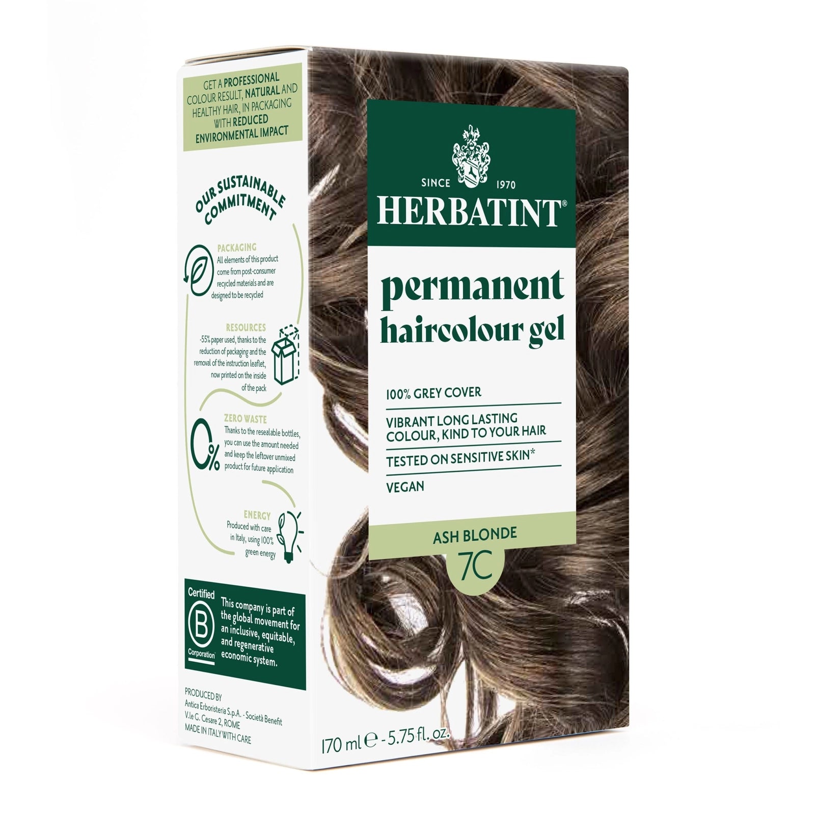 Herbatint 7C Gel Colorant Permanent Blond Foncé Cendré 150ml
