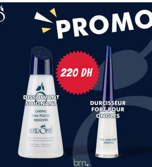 Herome Pack Durcisseur Fort Ongles + Dissolvant