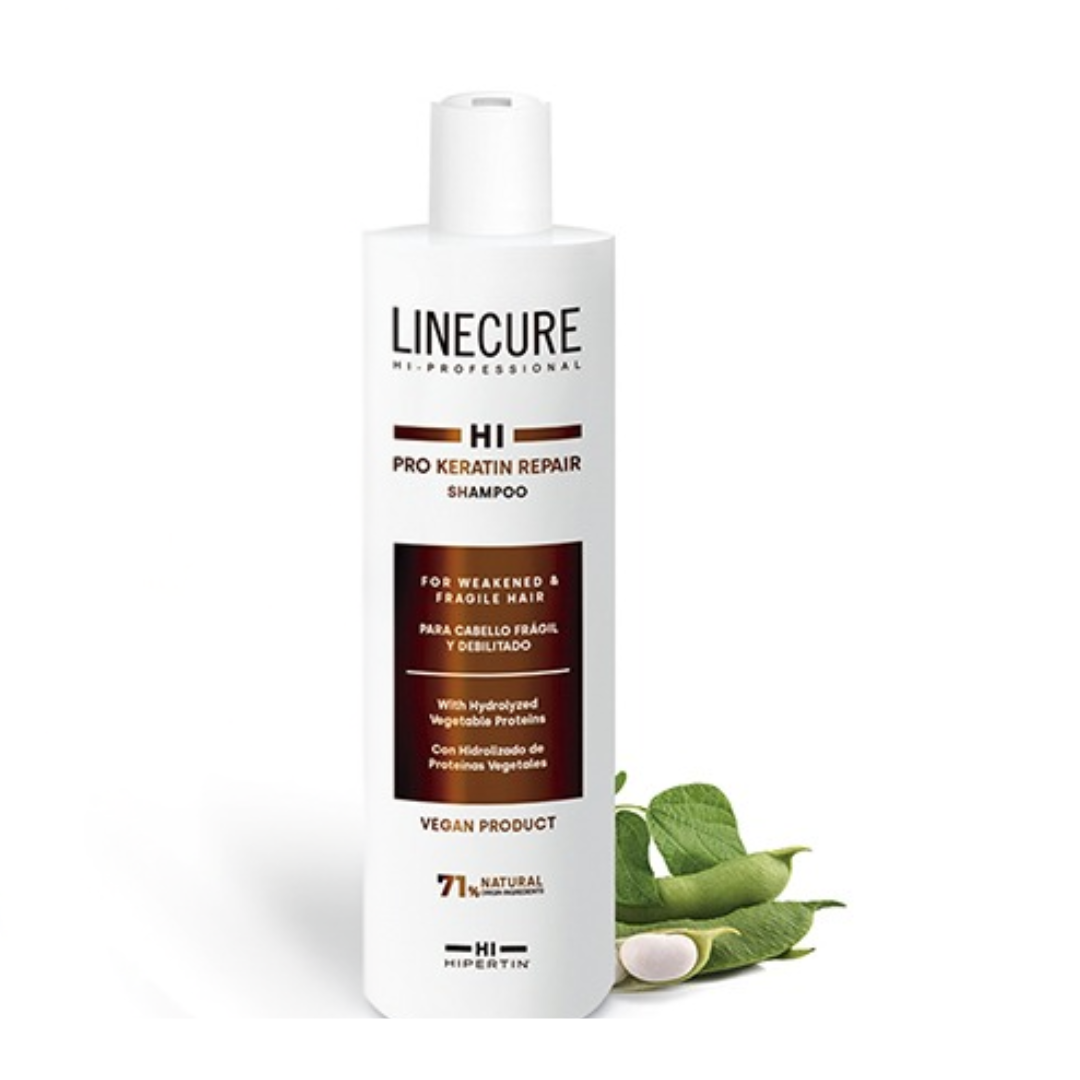 Hipertin Linecure Shampooing Pro Keratin Repair 300 ml, flacon, cheveux fragilisés et crépus