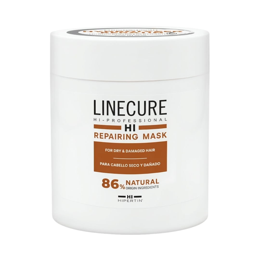 Hipertin Linecure Repairing Mask 500 ml, grand pot format professionnel, masque réparateur