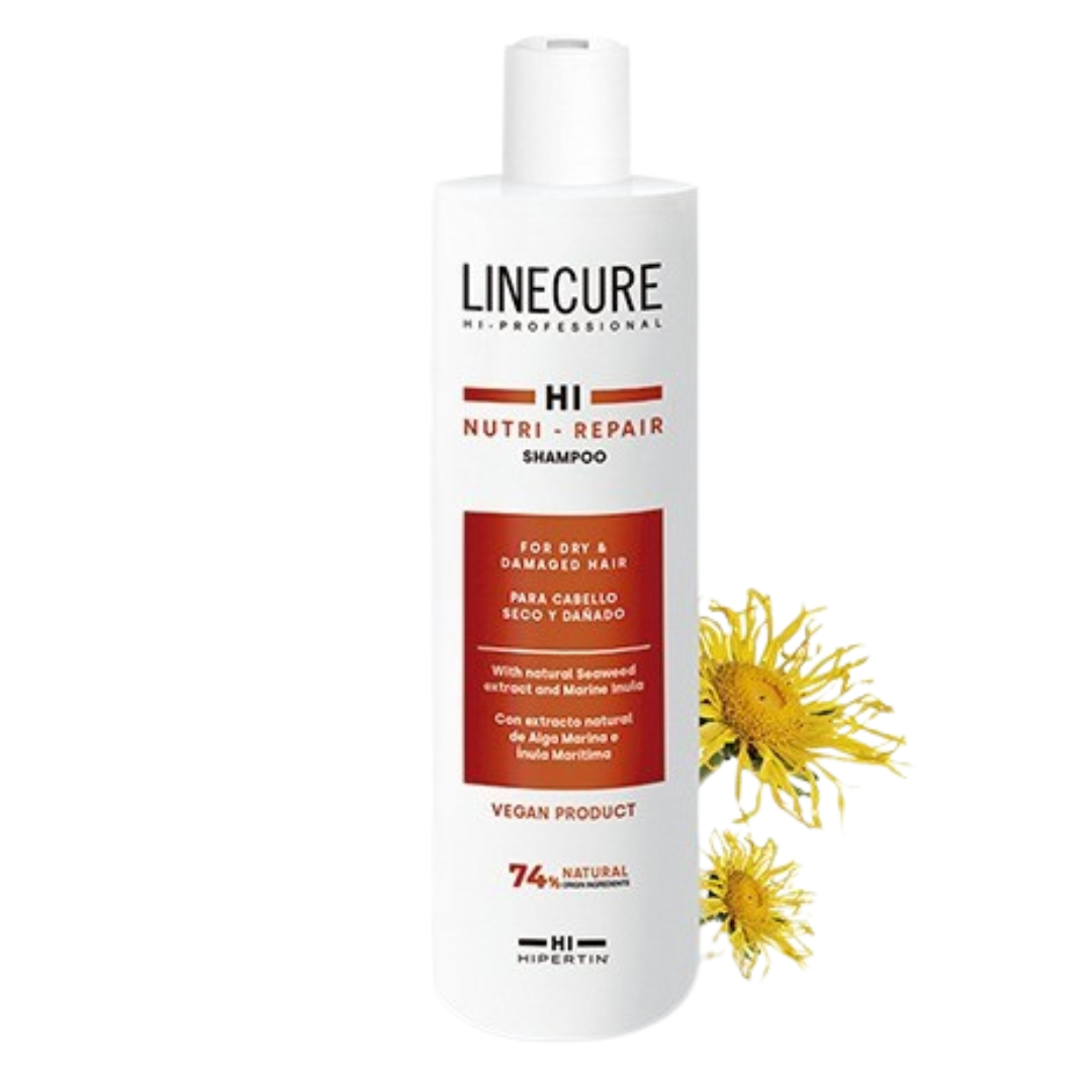 Hipertin Linecure Shampooing Nutri-Repair 300 ml, flacon, cheveux secs et abîmés, algue marine
