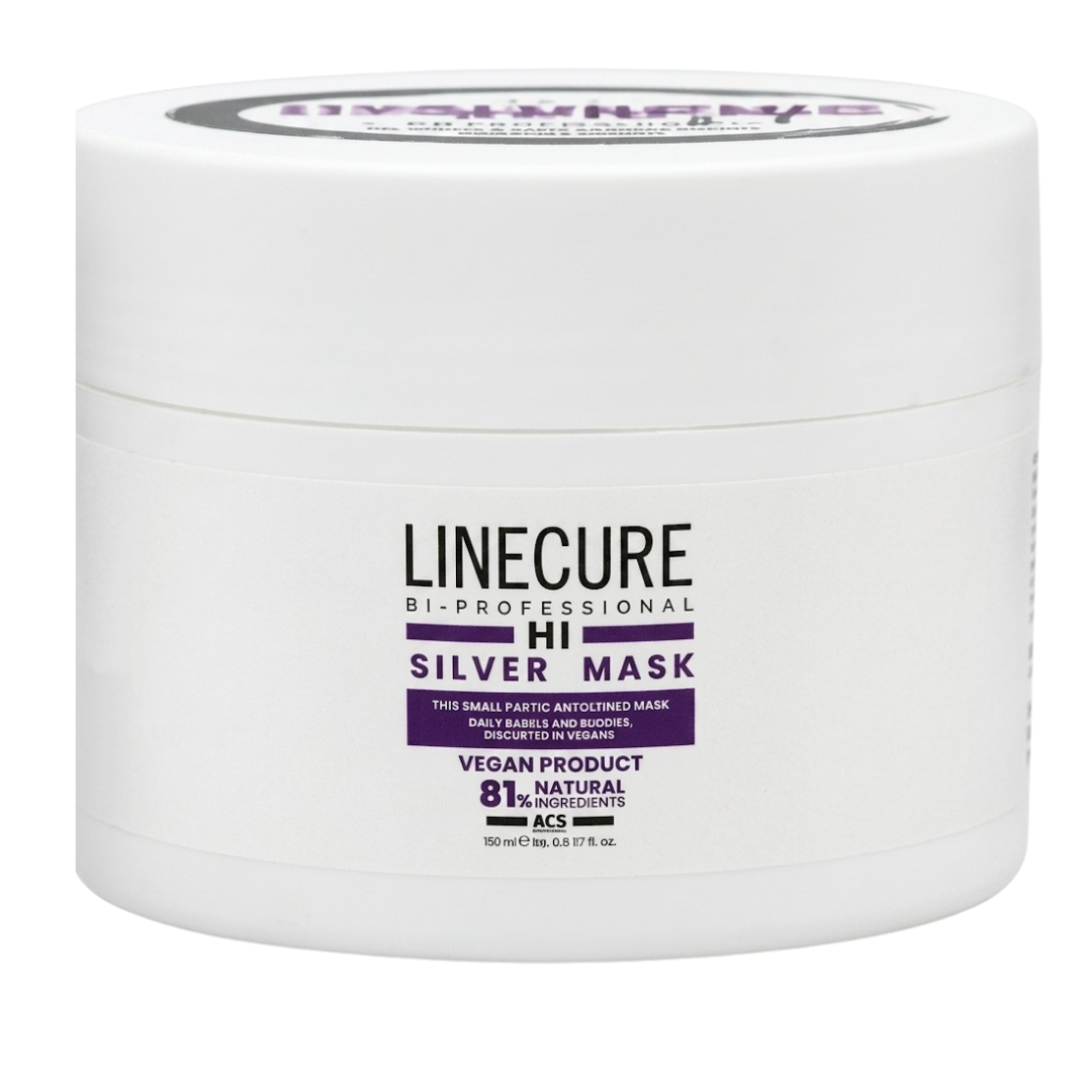 Hipertin Linecure Silver Mask 250 ml, pot de masque violet déjaunissant cheveux blancs et blonds