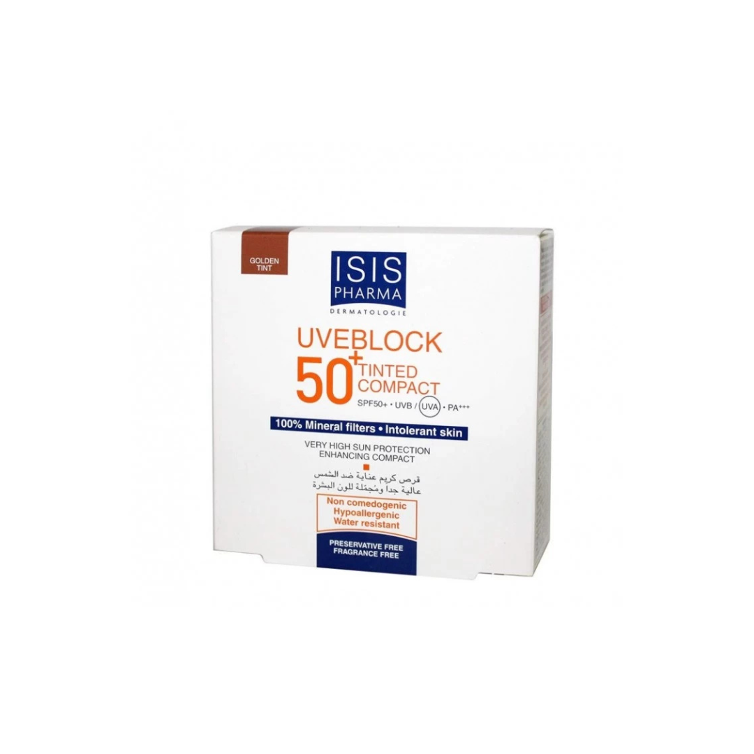 IsisPharma Uveblock 50+ Compact Doré SPF50+ Protection Solaire Teintée