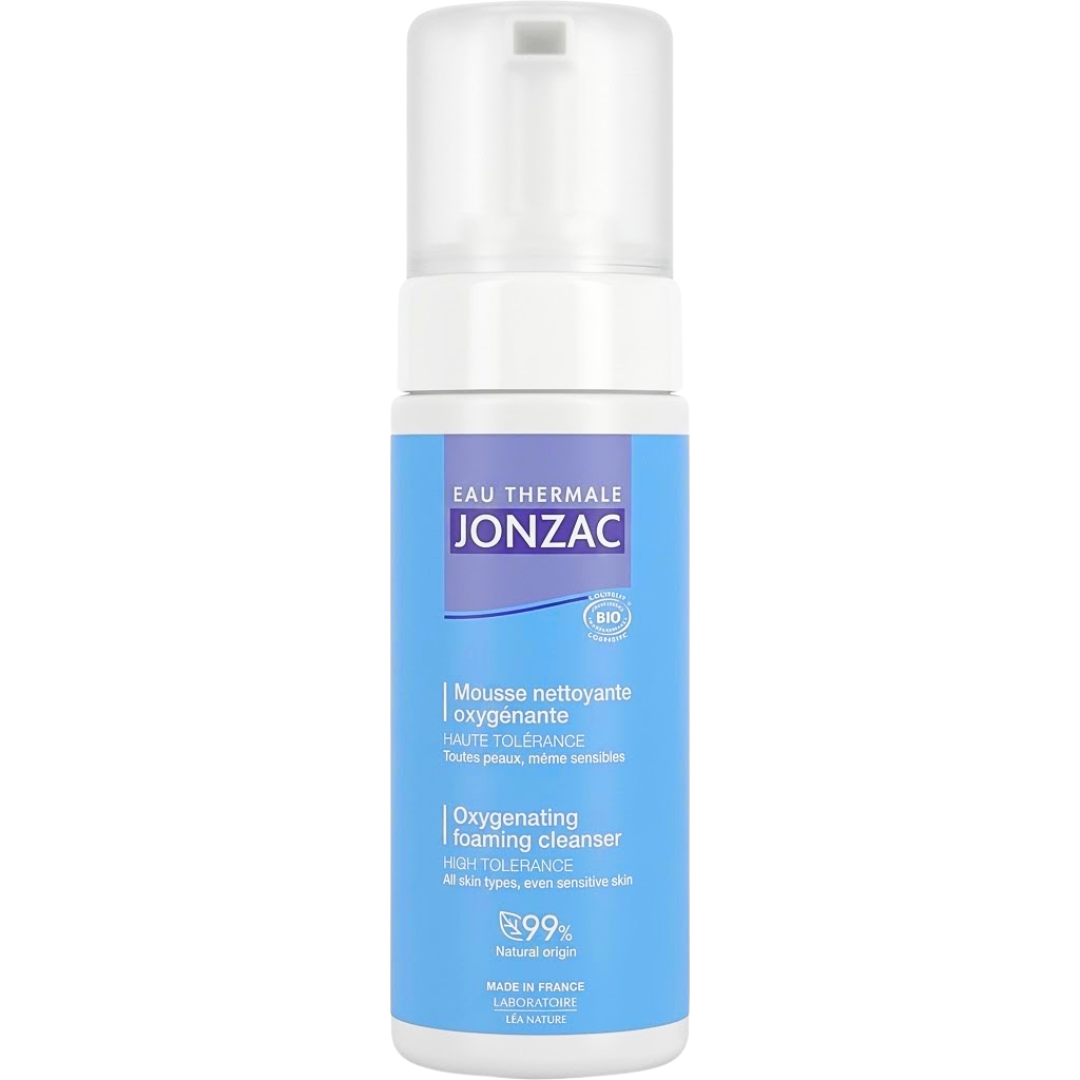 Eau Thermale Jonzac mousse nettoyante oxygénante 150 ml, flacon pompe, nettoyant visage bio