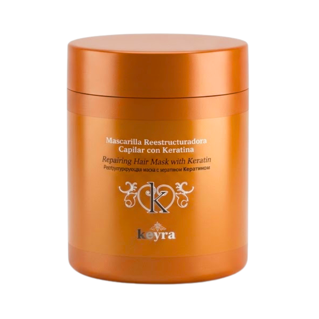 Keyra Masque Restructurant à la Kératine 500 ml, pot orange, Repairing Hair Mask with Keratin