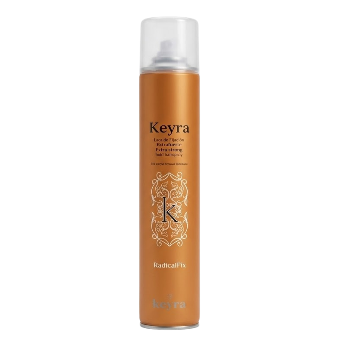 Keyra Laque de Fixation Extra-Forte Radical Fix 500 ml, aérosol doré