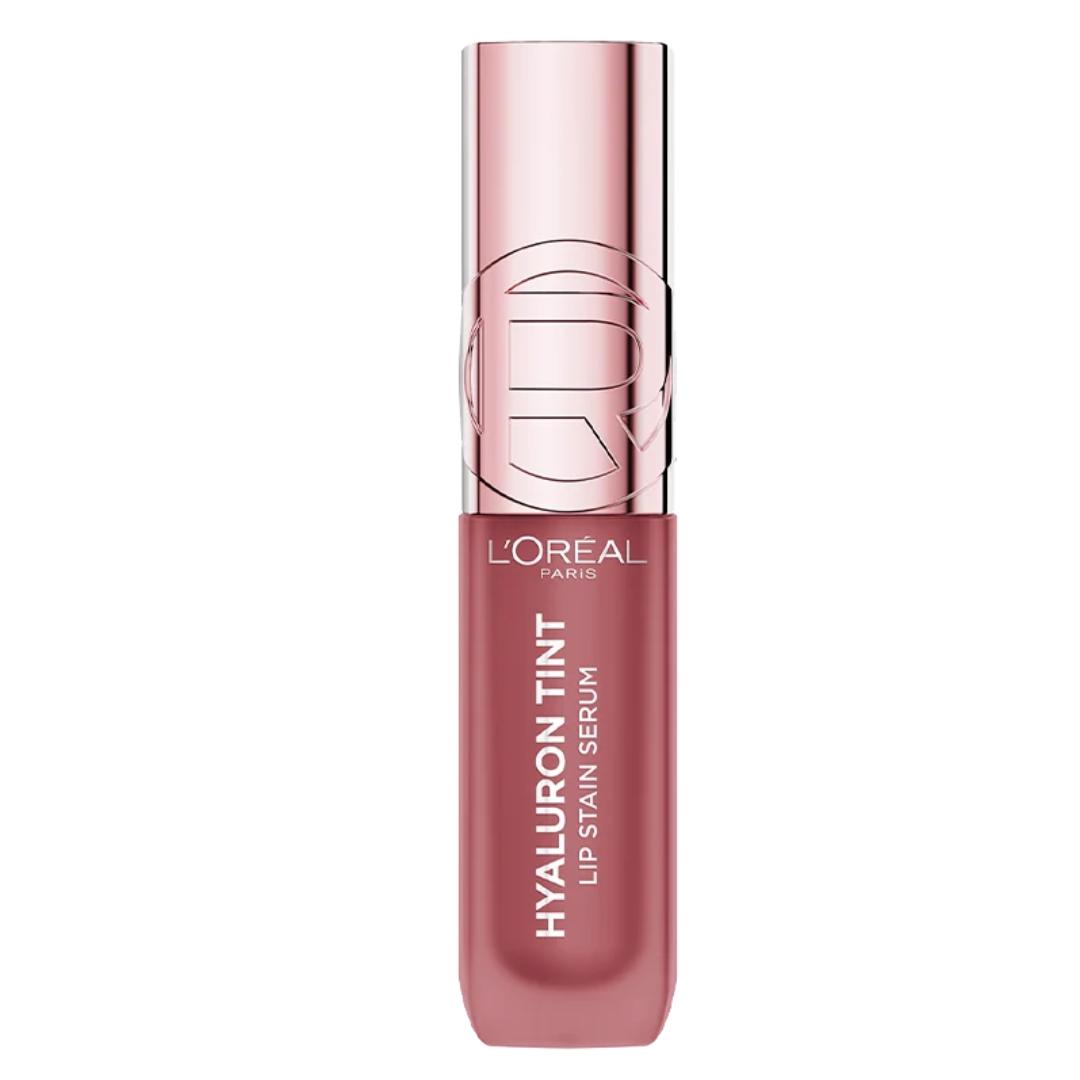L'Oréal Paris Hyaluron Tint sérum teinté lèvres 635 Worth It Medium 5 ml, flacon rose à bouchon doré