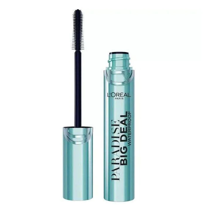L'Oréal Paris Paradise Big Deal mascara waterproof noir 9,9 ml, tube turquoise et brosse