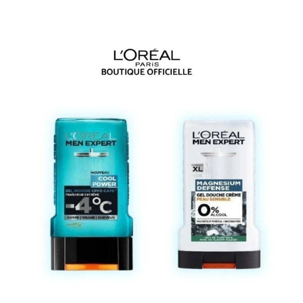 L'Oréal Paris Men Expert Magnesium Defense Gel Douche 300ml x2
