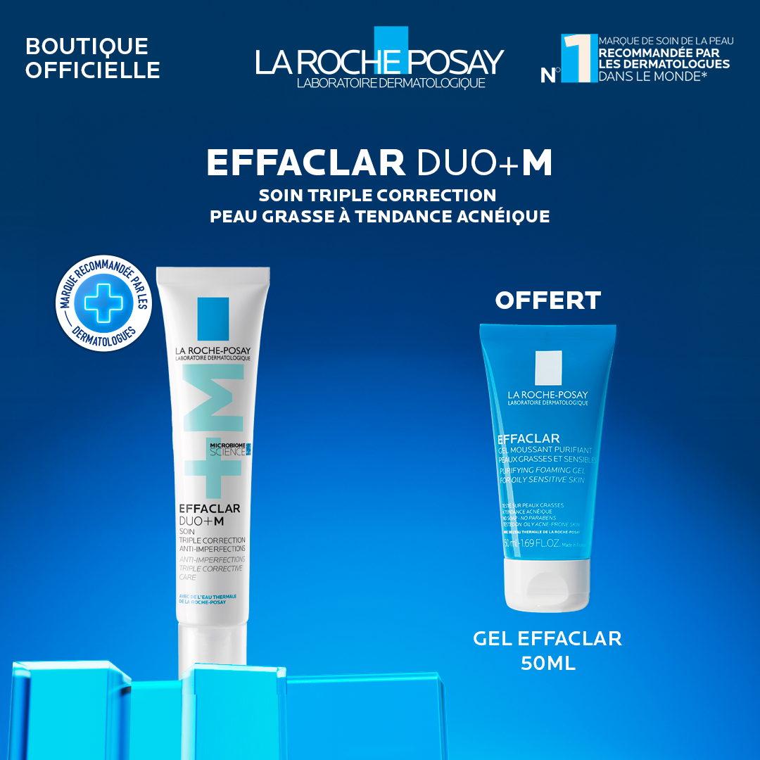 La Roche-Posay Effaclar Duo+M Soin Anti-Imperfections 40ml + Gel Moussant 50ml