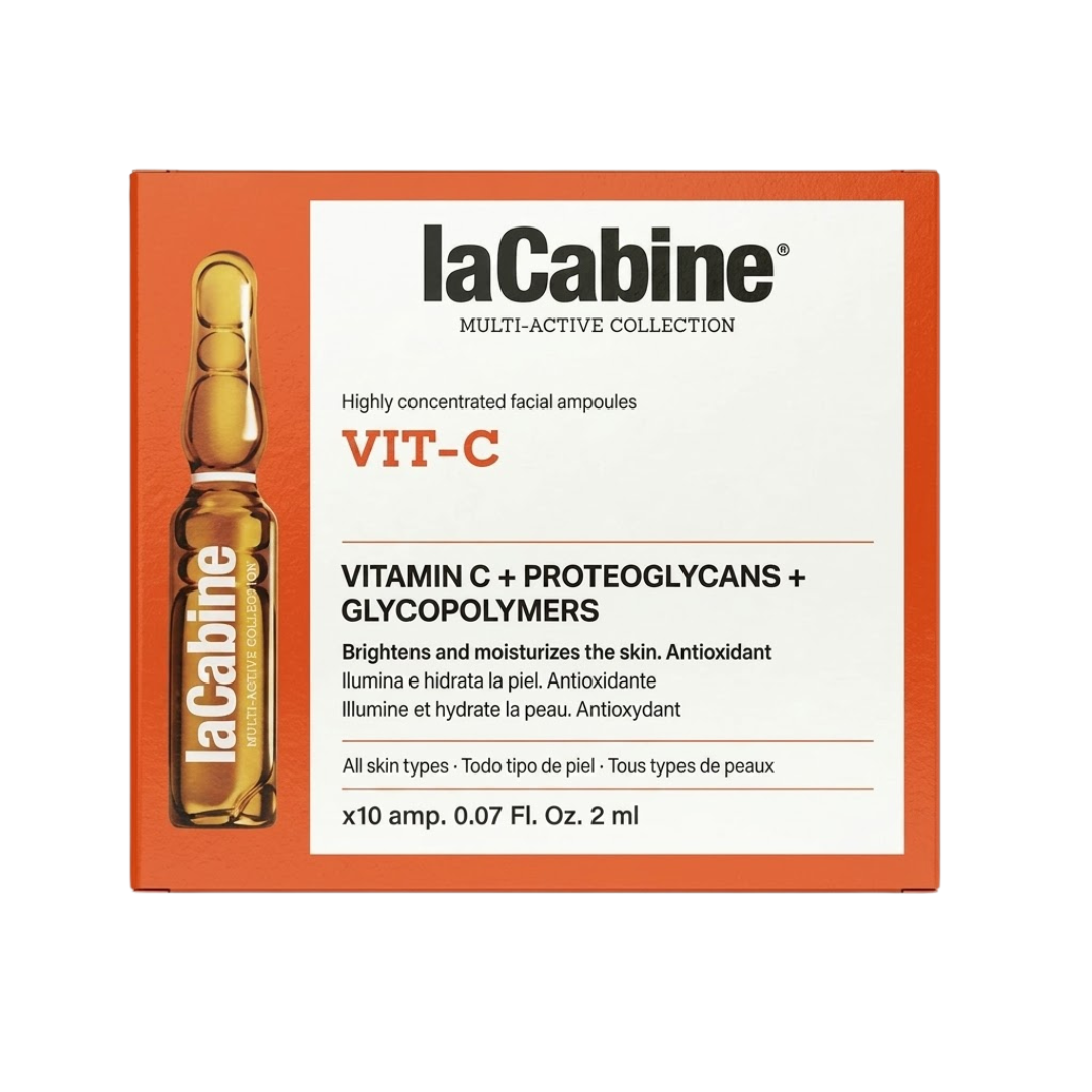 La Cabine ampoules visage vitamine C, boîte orange de 10 ampoules de 2 ml