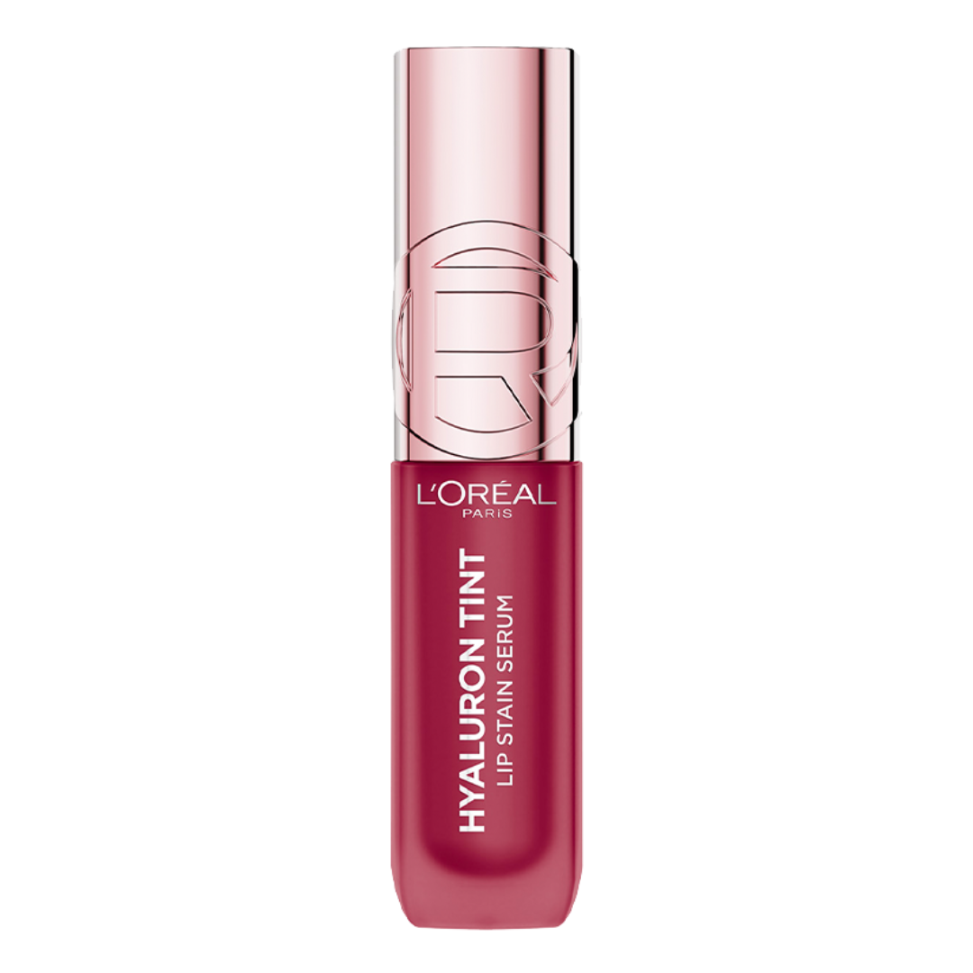 L'Oréal Paris Hyaluron Tint sérum teinté lèvres 490 Berry Jolie 5 ml, flacon rose à bouchon doré
