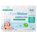 Mammia Pure Water, lot de 4 paquets de 60 lingettes bébé à l'eau, soit 240 lingettes