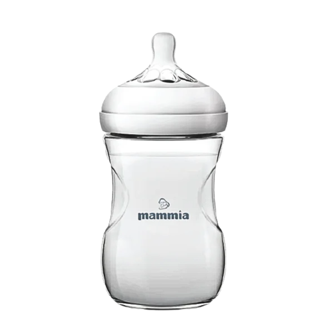 Mammia Biberon Natural Feeling 240ml Blanc Tétine Physiologique