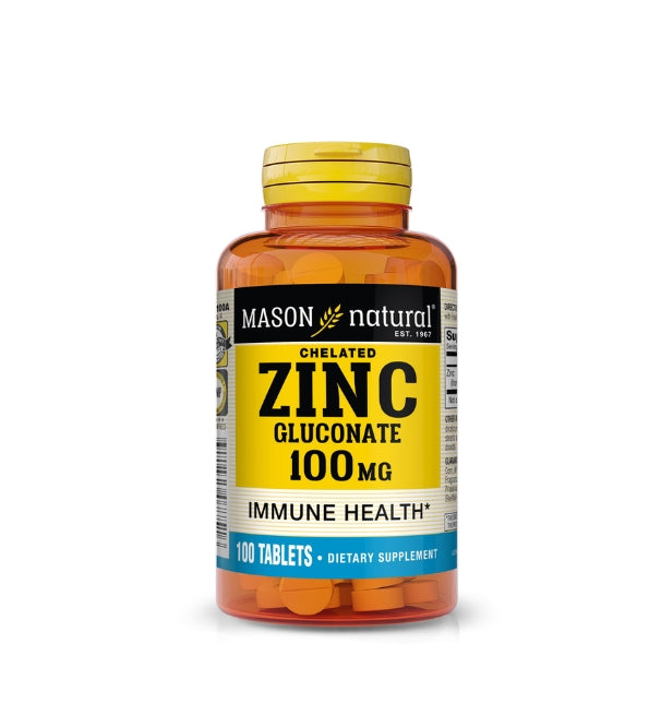 Mason Natural Zinc Gluconate 100 Comprimés - Immunité & Peau