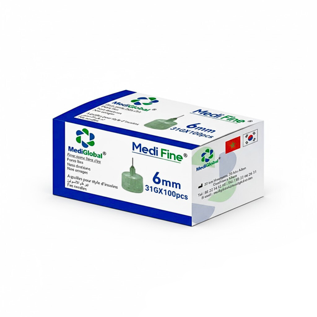 Medi Fine - Aiguilles pour Stylo à Insuline 31G 6 mm Boîte de 100